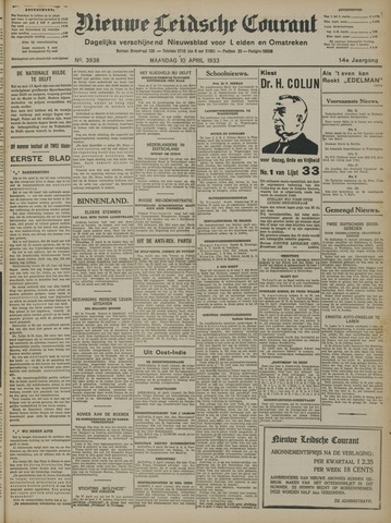 Nieuwe Leidsche Courant 1933-04-10