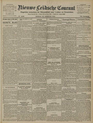 Nieuwe Leidsche Courant 1933-08-22