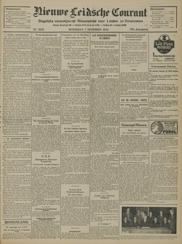 Nieuwe Leidsche Courant 1934-11-07