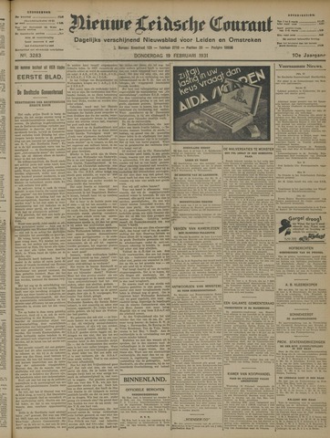 Nieuwe Leidsche Courant 1931-02-19