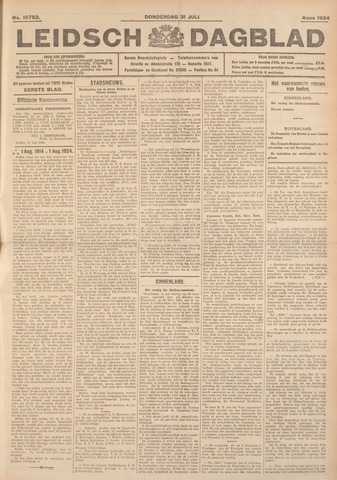 Leidsch Dagblad 1924-07-31