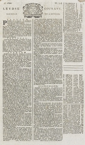Leydse Courant 1820-09-27