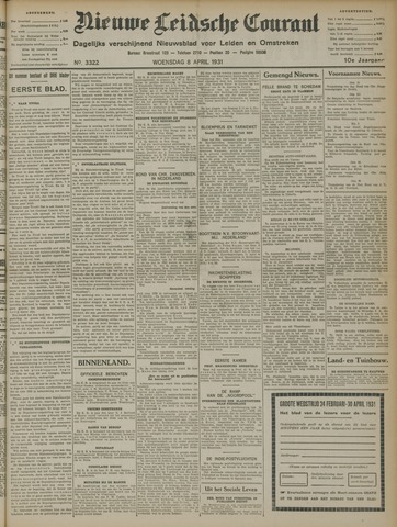 Nieuwe Leidsche Courant 1931-04-08