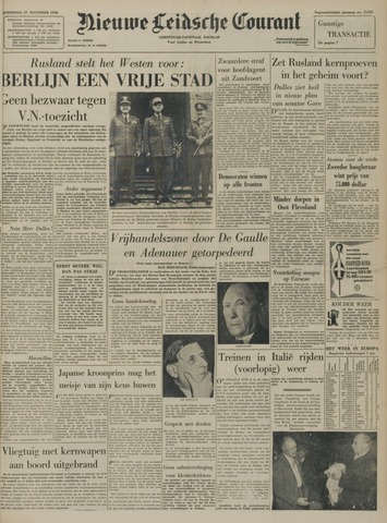 Nieuwe Leidsche Courant 1958-11-27