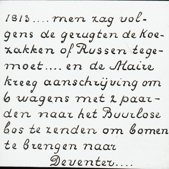 Vordering van bomen Hoog-Buurloo in 1813