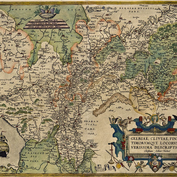 Kaart van het hertogdom Gelre uit 1570