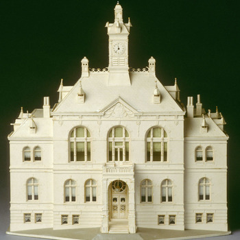 kartonnen maquette Raadhuis Apeldoorn, eind jaren 70 20e eeuw