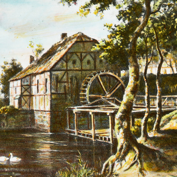 Oud hollandsche watermolen. Ca. 1660. Jacob van Ruijsdael
