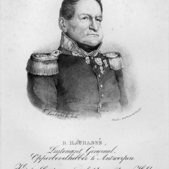 Lithografie, voorstellende portret van generaal Chasse, vervaardigd door F. Soeterik te Utrecht en gedrukt bij Steendruk Houtman te Utrecht, 1832-1850