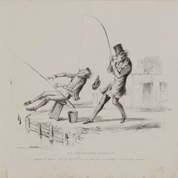 Een zenuwachtige hengelaar, 1849