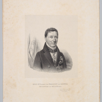 Portretprent van Mr. Frederik Wilhelm Floris Theodorus baron van Pallandt