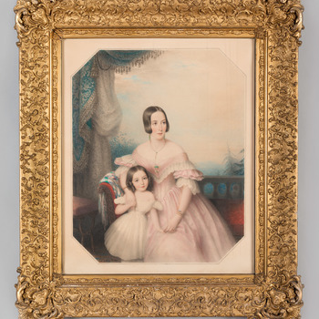 Dubbelportret van jkvr. Ada Catharina Torck en haar moeder jkvr. Louise Catharina Wilhelmina Huyssen van Kattendijke