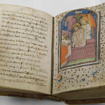 Getijdenboek "Getijdenboek in het Frans en Latijn" handschrift op perkament, kern omstreeks en bijgevoegde stukken omstreeks 1430 - 1475, Frankrijk