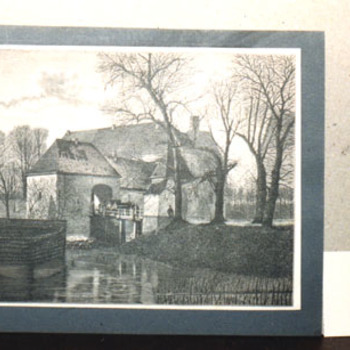 Boekillustratie "Poort van Huis Bergh (afgeleid)" op papier