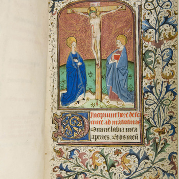 Getijdenboek "Getijdenboek met later toegevoegde gebeden" handschrift op perkament, circa 1480, Doornik?
