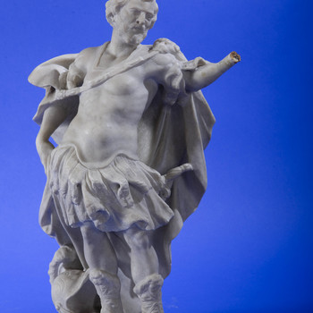 Beeldhouwwerk "Keizer Constantijn de Grote" marmer, door een onbekende Italiaanse(?) beeldhouwer, 19de eeuw(?)