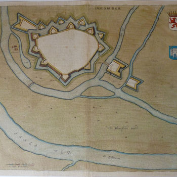 Topografische prent "Doesburgh" op papier, 1649