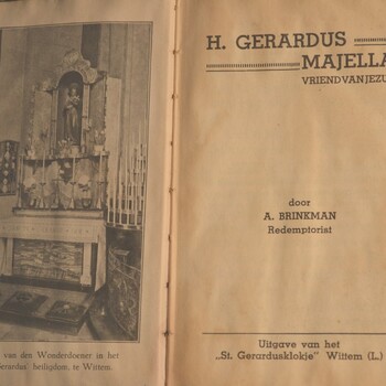 Gebedenboek van papier getiteld 'H. Gerardus Majella, vriend van Jezus'  door A. Brinkman CssR. Wittem circa 1933