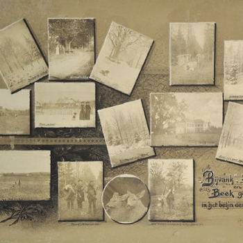 Fotocollage getiteld  Bijvanck, Steeg en Beek gem. Bergh in het begin der 20ste eeuw    papier   circa 1900