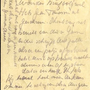 Briefkaart van Wieke Rosenberg gericht aan Van Uum potlood op papier Vught van 5 juni 1943