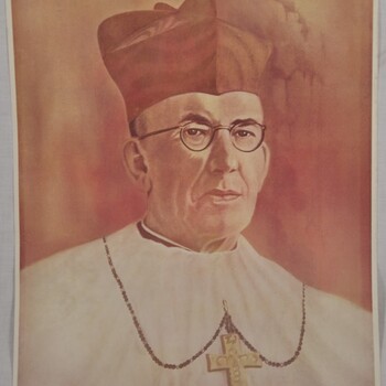Drukwerk voorstellende Kardinaal Johannes de Jong in kleurdruk op papier