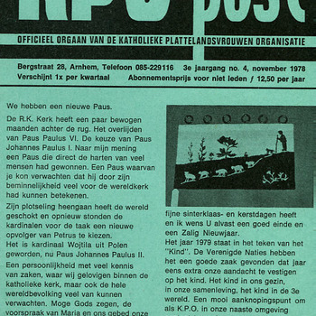 KPO-post, officieel orgaan van de Katholieke Plattelandsvrouwen Organisatie nov. 1978