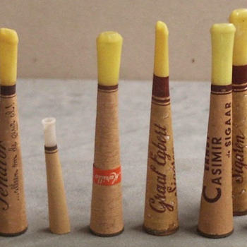 Sigarenpijpje, met kunststof mondstuk en met diverse opschriften, 1950-1980