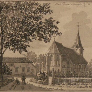 tekening, voorstellende het dorp Rumpt, vervaardigd door of naar Jan de Beijer, 1750