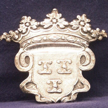bodebus, zilver met kroon en wapen van Culemborg