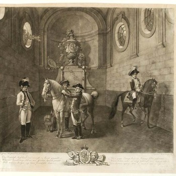 Prins Willem Frederik en Prins Willem George in de manege van het Valkhof