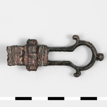 Riemsluiting voor paardentuig, van brons, uit de Romeinse tijd