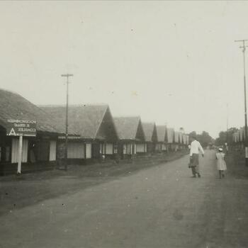 Nederlands Indië; straat, Batavia, bord