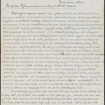 Handgeschreven kopie van een brief van de Nederlandse artsen aan Rijkscommissaris A. Seyss-Inquart, 3 juni 1943