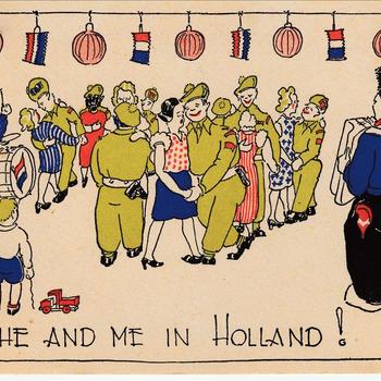 Postkaart "She and Me in Holland"