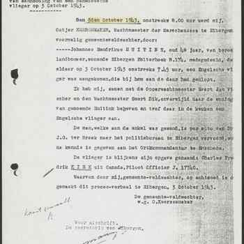 Proces-verbaal Nr. 49 Marechaussee Gewest Arnhem Groep Eibergen 3 oktober 1943.