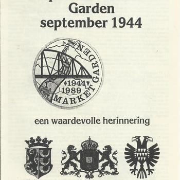 Folder Herdenkingsmunt, 50 jaar operatie Market Garden.