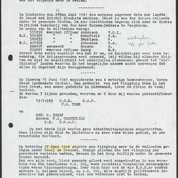 Rapport,  Luchtbeschermingsdienst Druten 13 november 1945.