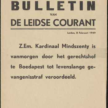 ILLEGALITEIT (Algemeen): Pamflet: Bulletin van de Leidsche Courant, Leiden, 8-2-1949