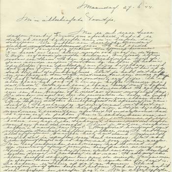 Brief van Tiny Middendorp aan verloofde, 27 juni 1944