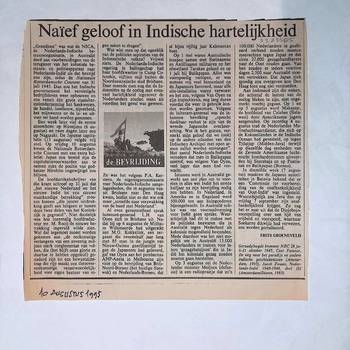 Naïef geloof in Indische hartelijkheid, artikel 10 augustus 1995