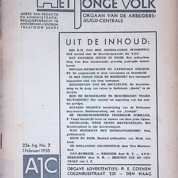 Het Jonge Volk, orgaan van de Arbeiders-Jeugd-Centrale, 22e jaargang, no.2, 1 februari 1935