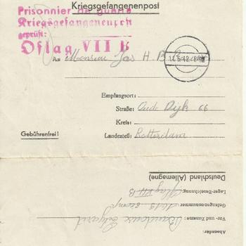 Kriegsgefangenenpost  -  post voor krijgsgevangene  Edgard Baudoux   gevangennummer 1619