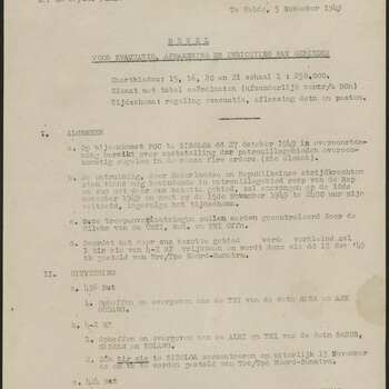 Bevel voor evacuatie, afbakening en inrichting PAT gebieden van Troepencommando Tapanuli, 5 december 1949