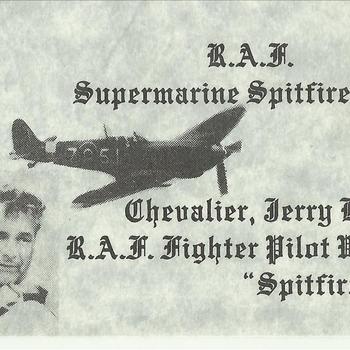  Jerry Billing - kaartje met afbeelding van een Spitfire