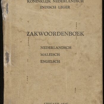 Koninklijke Nederlandsch Indisch Leger Zakwoordenboek Nederlandsch Maleisch Engelsch uitgave 1945