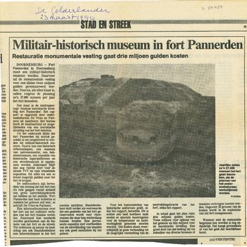 Militair-historisch museum in fort Pannerden, 23 maart 1990