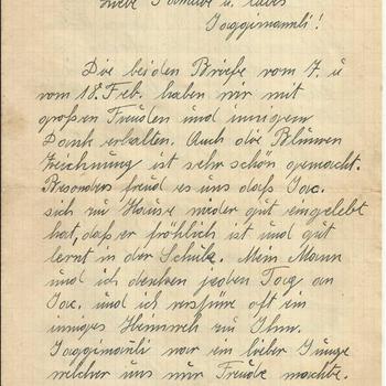 brief van de familie ( pleeggezin) Allenspach uit Zwitserland aan de familie Appeldoorn in Nederland, 21 februari 1946