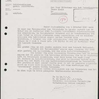 Brief Verzetsgroep Herpen (Megen) 18 October 1945.
