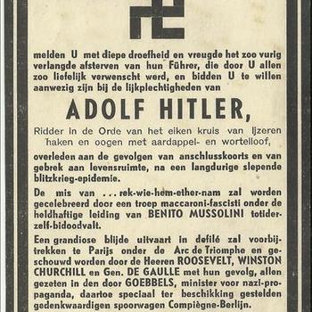 bidprent, spotprent  Adolf Hitler