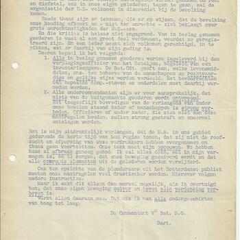 Dringende mededeling tegen diefstal door de Binnenlandse Strijdkrachten, 10 mei 1945